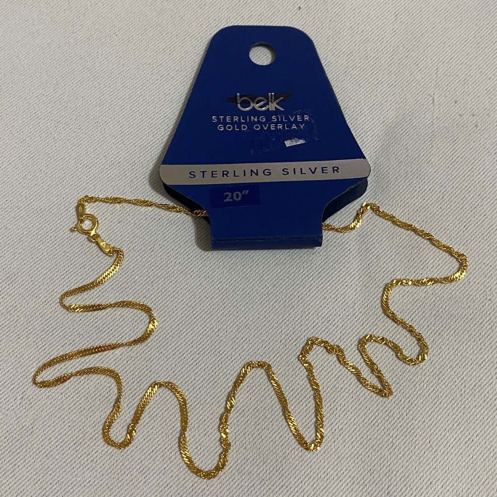 20" BELK Sterling Silver Gold Overlay Chain Necklace